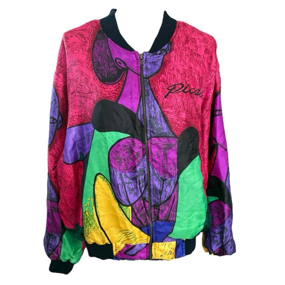 Dino Cellian Vintage 90s Picasso Bomber Colorful Jacket One Size